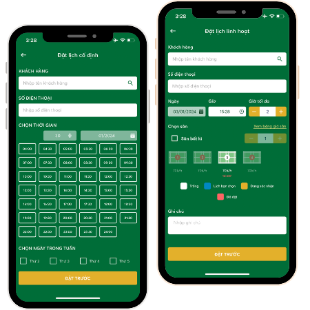quản lý lịch đặt 