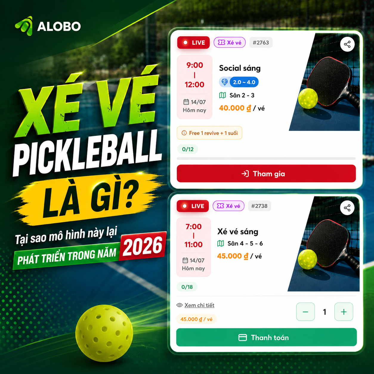 Social/Xé Vé Pickleball Là Gì? Vì Sao Ngày Càng Nhiều Chủ Sân Lựa Chọn Mô Hình Này? Social/Xé Vé Pickleball Là Gì? Vì Sao Ngày Càng Nhiều Chủ Sân Lựa Chọn Mô Hình Này?