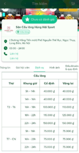 Thông tin và bảng giá sân cầu lông Hà Nội tại Hùng Hải Sport
