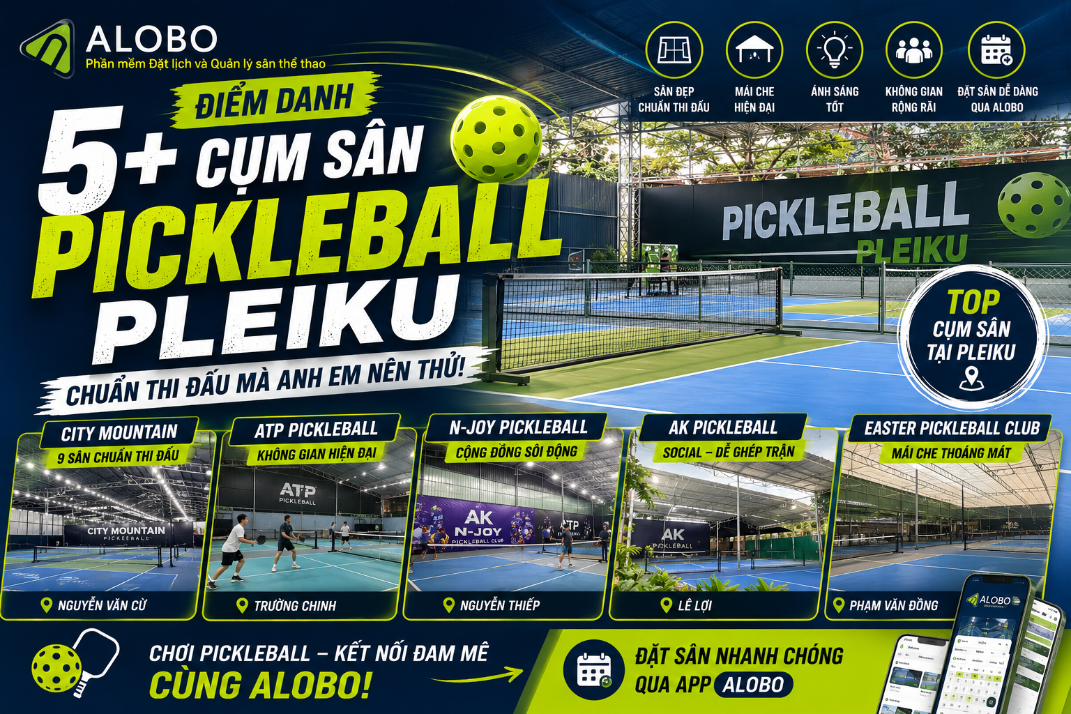 Điểm danh 5+ cụm sân Pickleball Pleiku chuẩn thi đấu mà anh em nên thử